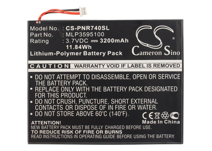 Replacement Battery for Pandigital Novel Tablet Color – E-book, E-reader – 3200mAh / 3.7V