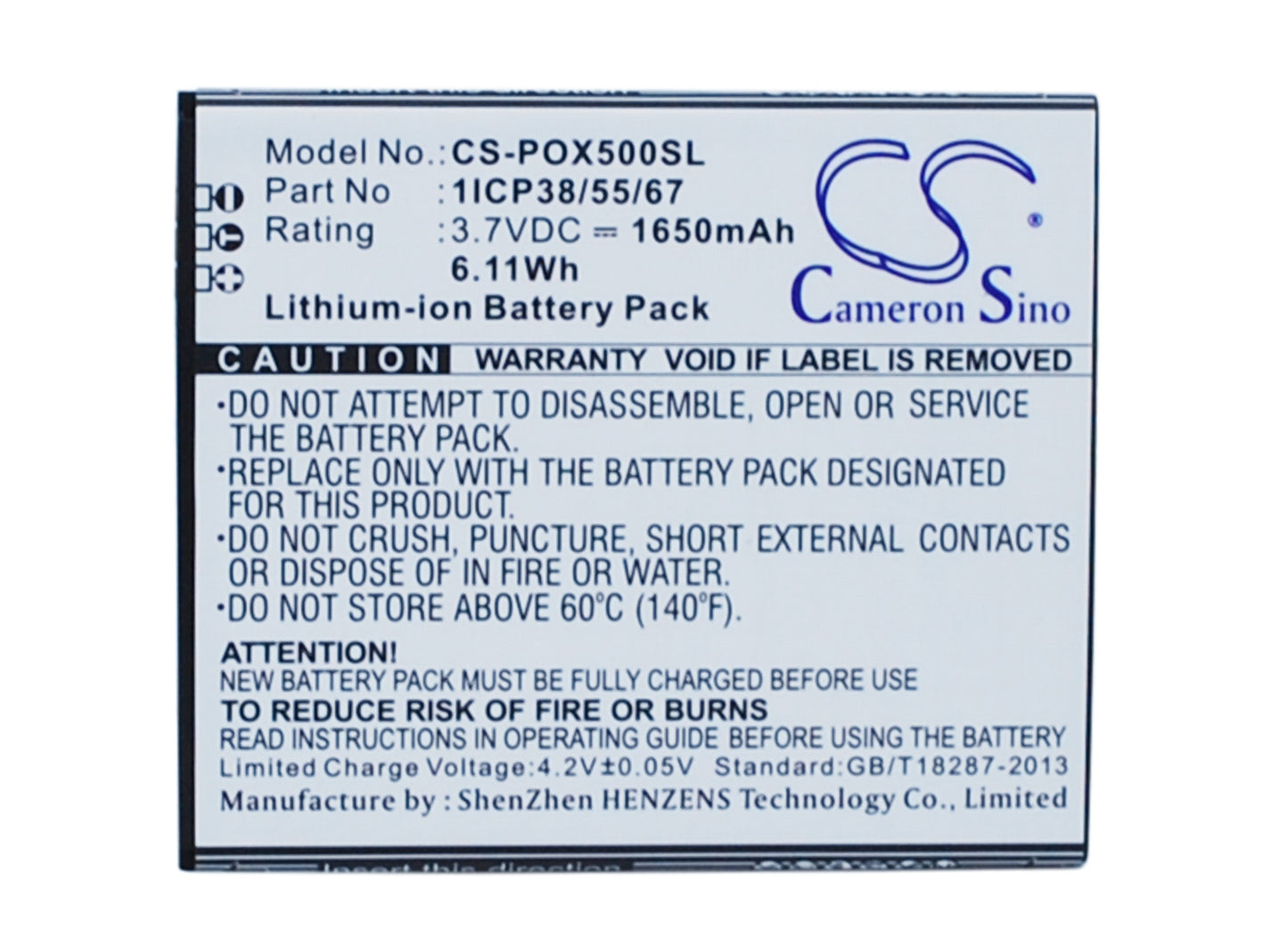 Replacement Battery for POSH | Navon Orion Pro – Mobile, SmartPhone – 1650mAh / 3.7V - image 1