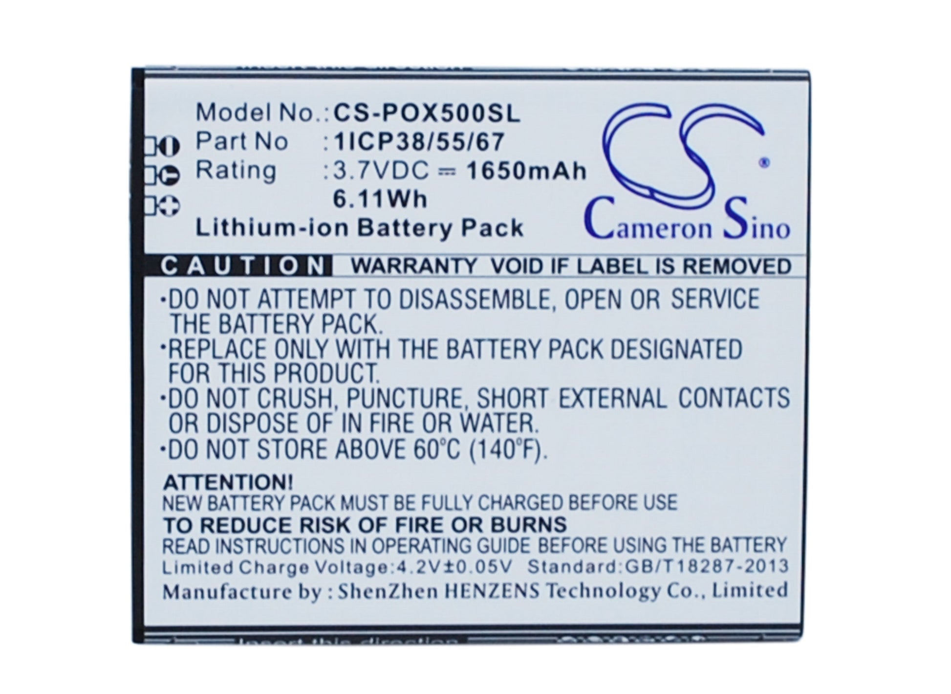 Replacement Battery for POSH | Navon Orion Pro – Mobile, SmartPhone – 1650mAh / 3.7V - image 1