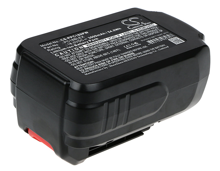 Replacement Battery for Porter Cable  PC18AG – Power Tools – 3000mAh / 54.00Wh / 18.0V