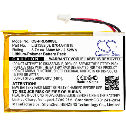 Replacement Battery for Sony Portable Reader PRS-500 – E-book, E-reader – 680mAh / 3.7V