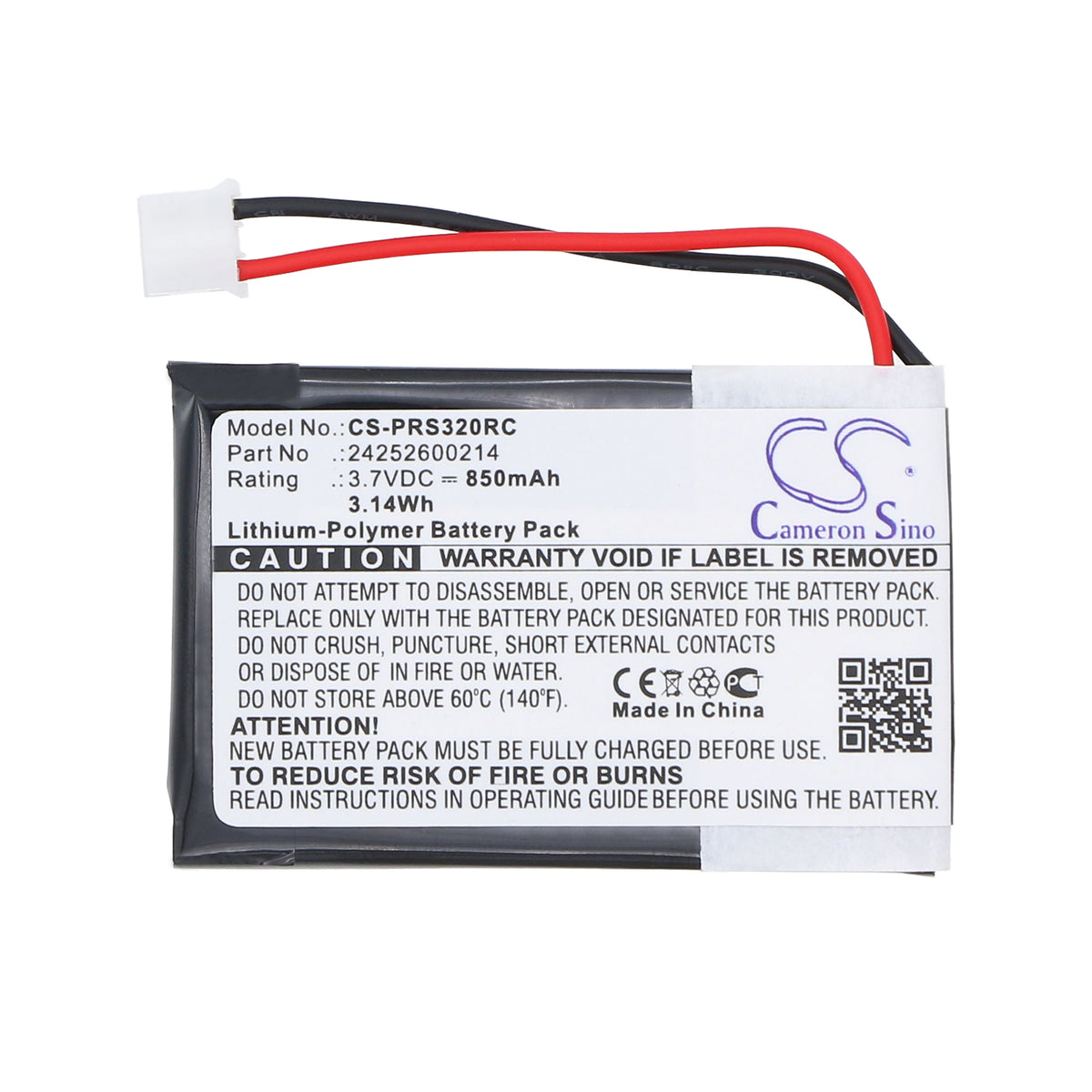 Replacement Battery for Philips PRESTIGO SRT9320 – Remote Control – 850mAh / 3.7V