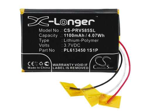 Replacement Battery for Prestigio  GeoVision 5850HDDVR – GPS, Navigator – 1100mAh / 4.07Wh / 3.7V