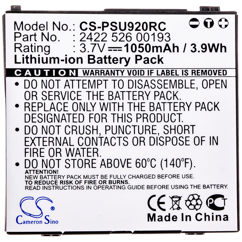 Replacement Battery for Philips Pronto TSU-9200 – Remote Control – 1050mAh / 3.7V