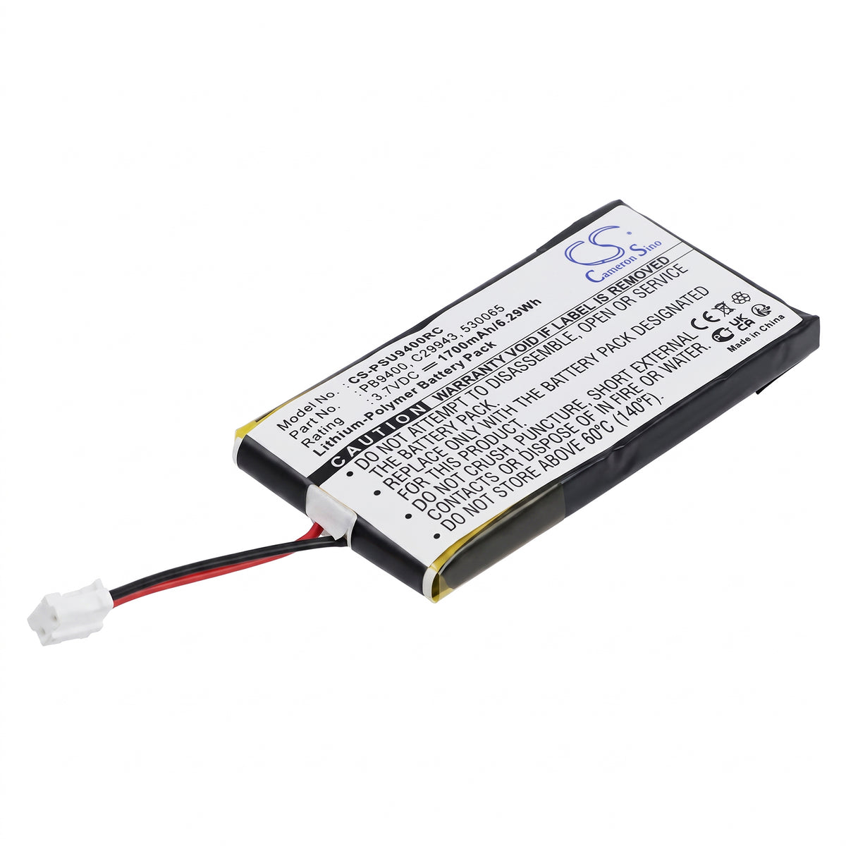 Replacement Battery for Philips Pronto TSU-9400 – Remote Control – 1700mAh / 3.7V