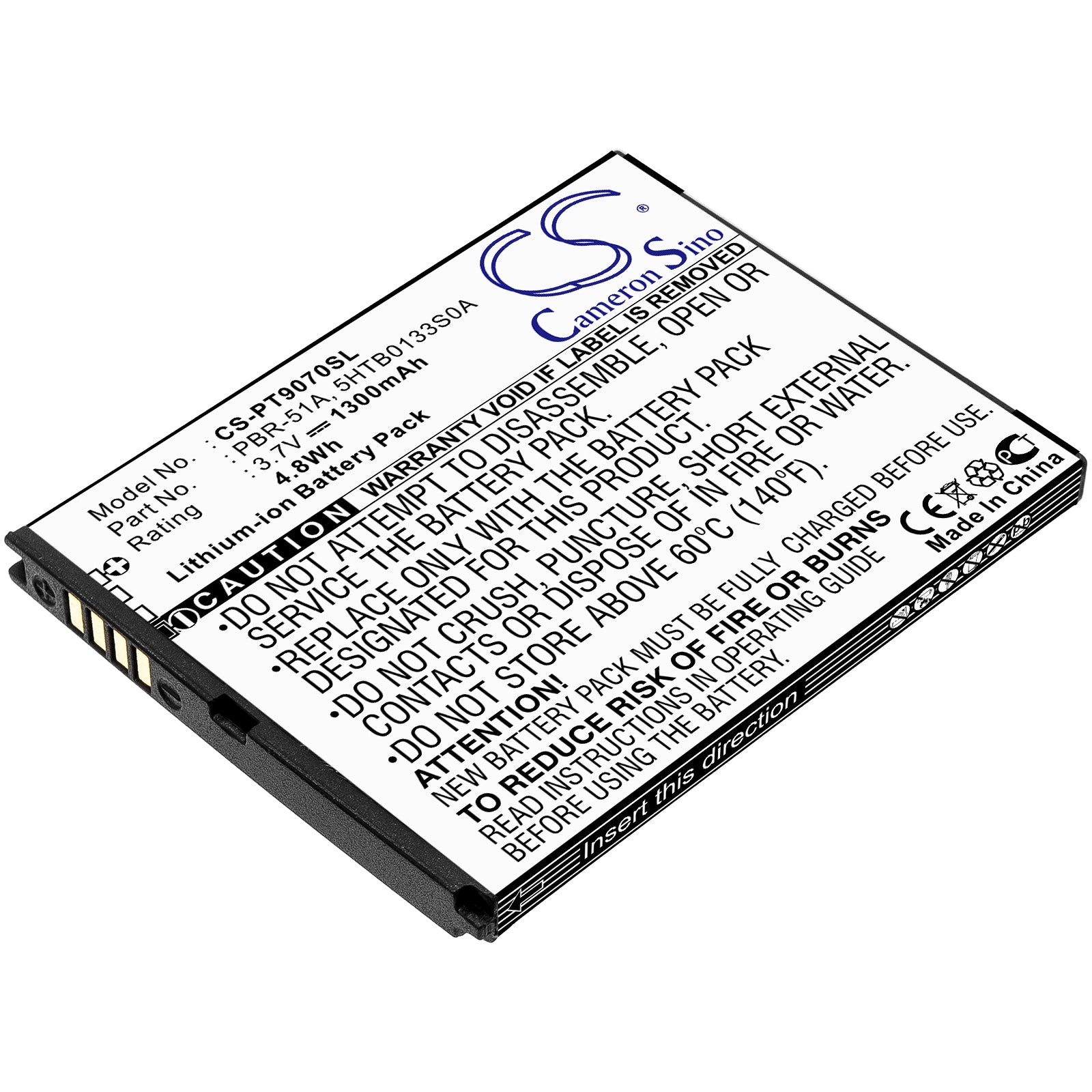 Replacement Battery for Pantech Burst – Mobile, SmartPhone – 1300mAh / 3.7V - image 1