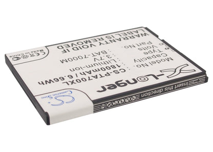 Replacement Battery for Pantech  T100K – Mobile, SmartPhone – 1800mAh/6.66Wh / 3.7V