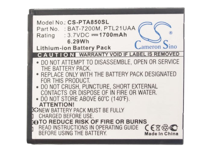 Replacement Battery for Pantech  IM-A810S – Mobile, SmartPhone – 1700mAh / 6.29Wh / 3.7V