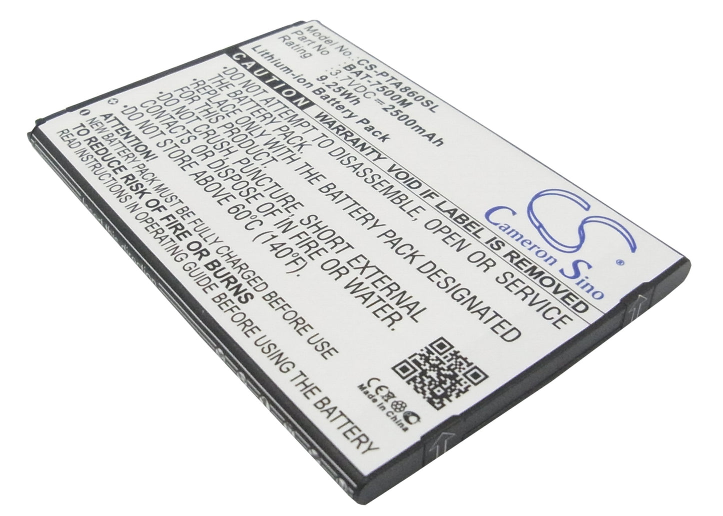 Replacement Battery for Pantech Vega N6 – Mobile, SmartPhone – 2500mAh / 3.7V - image 1