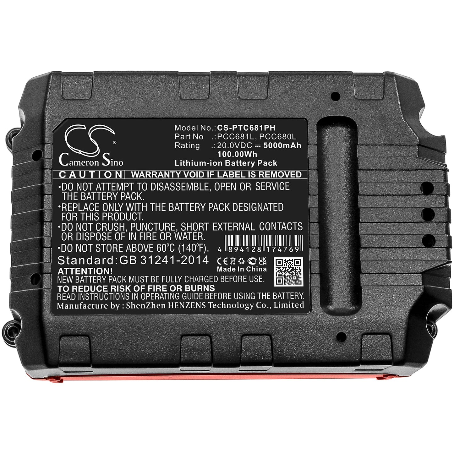 Replacement Battery for Porter Cable  PCC600 – Power Tools – 5000mAh / 100.00Wh / 20.0V