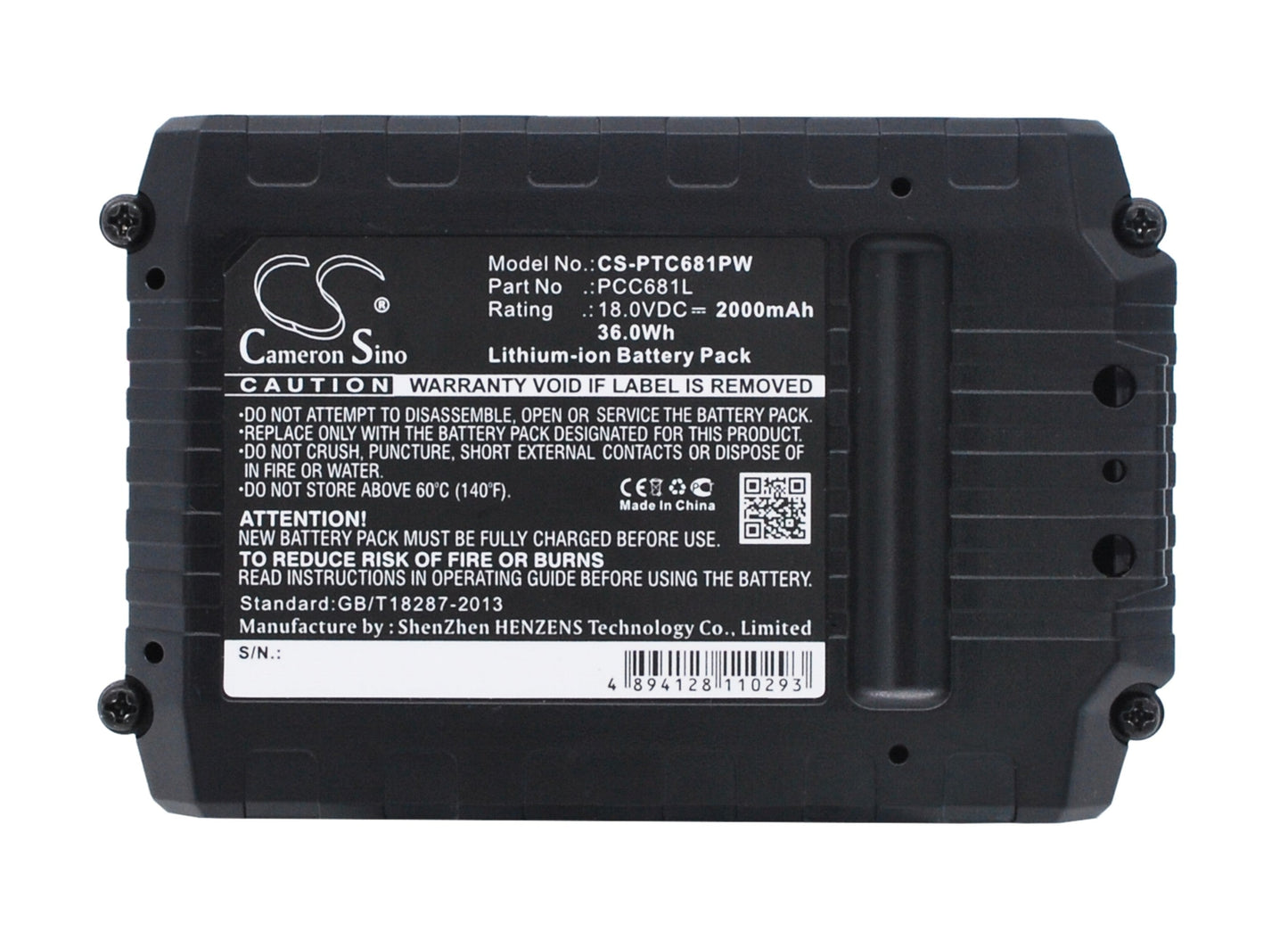Replacement Battery for Black & Decker  ASD18 Typ 1 – Power Tools – 2000mAh / 36.00Wh / 18.0V