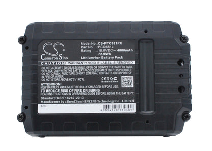 Replacement Battery for Stanley  FMC625D2 – Power Tools – 4000mAh / 72.00Wh / 18.0V