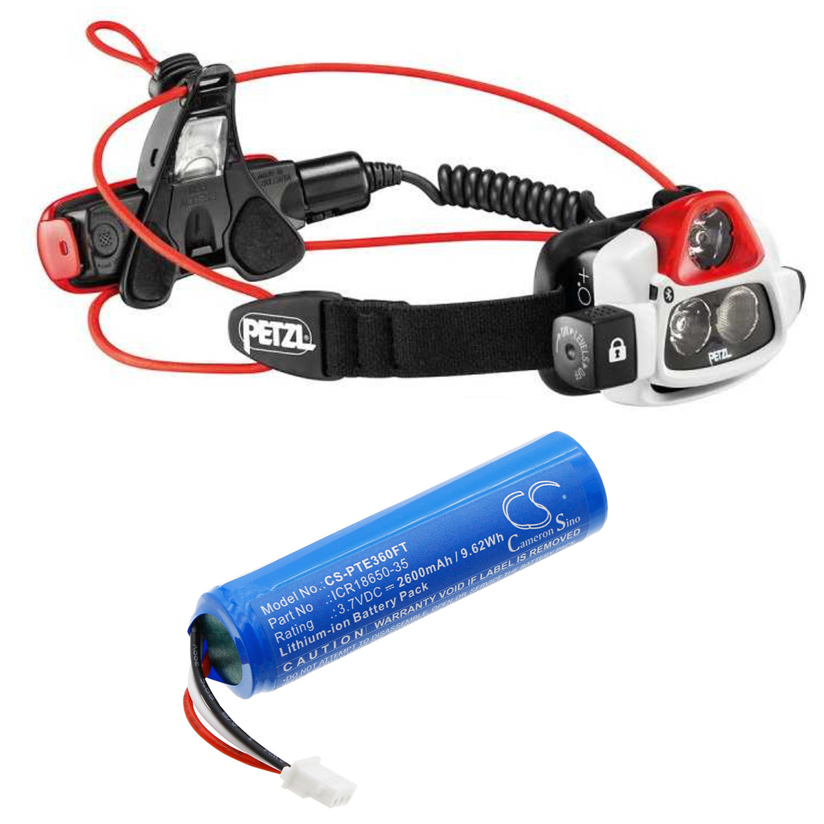 Replacement Battery for Petzl E36NAO – Flashlight – 2600mAh / 3.7V
