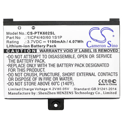 Replacement Battery for Pocketbook Pro 602 – E-book, E-reader – 1100mAh / 3.7V