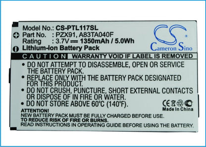 Replacement Battery for Pharos  PZX91 – Mobile, SmartPhone – 1350mAh / 5.0Wh / 3.7V
