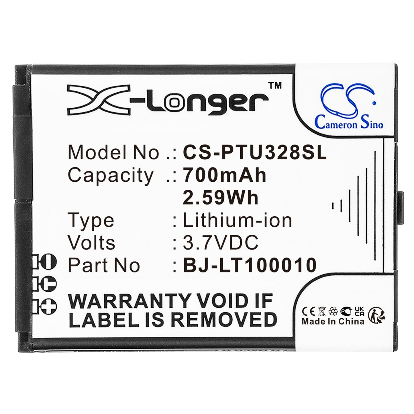 Replacement Battery for Panasonic  KX-TU327 – Mobile, SmartPhone – 700mAh / 2.59Wh / 3.7V