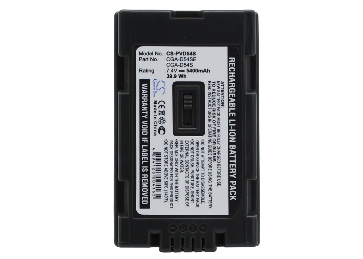 Replacement Battery for Panasonic AG-DVC62 – Camera – 5400mAh / 7.4V