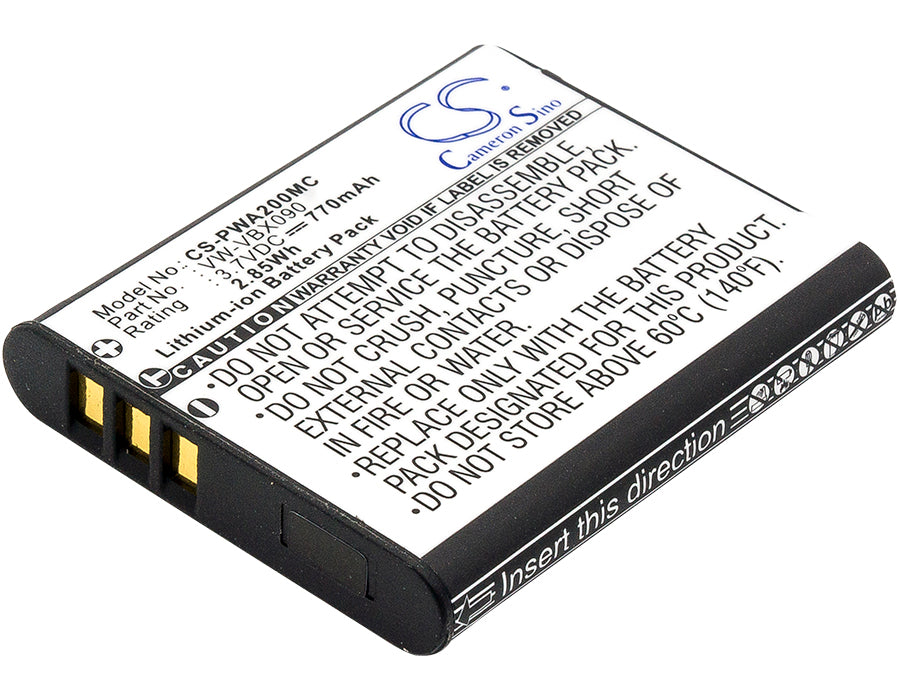Replacement Battery for Panasonic  HX-WA03 – Camera – 770mAh / 2.85Wh / 3.7V