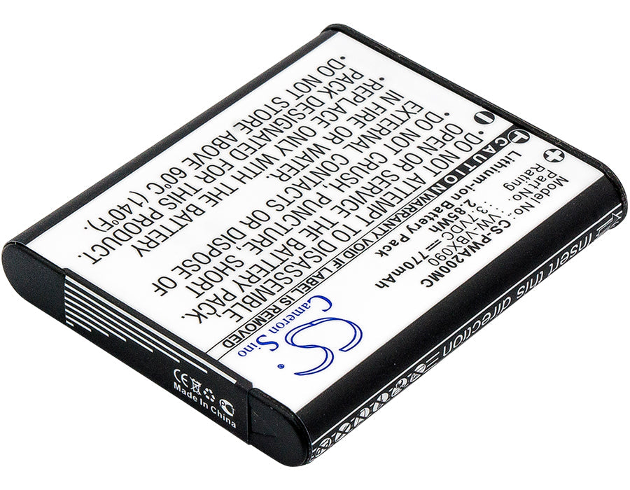 Replacement Battery for Panasonic  HX-WA03 – Camera – 770mAh / 2.85Wh / 3.7V