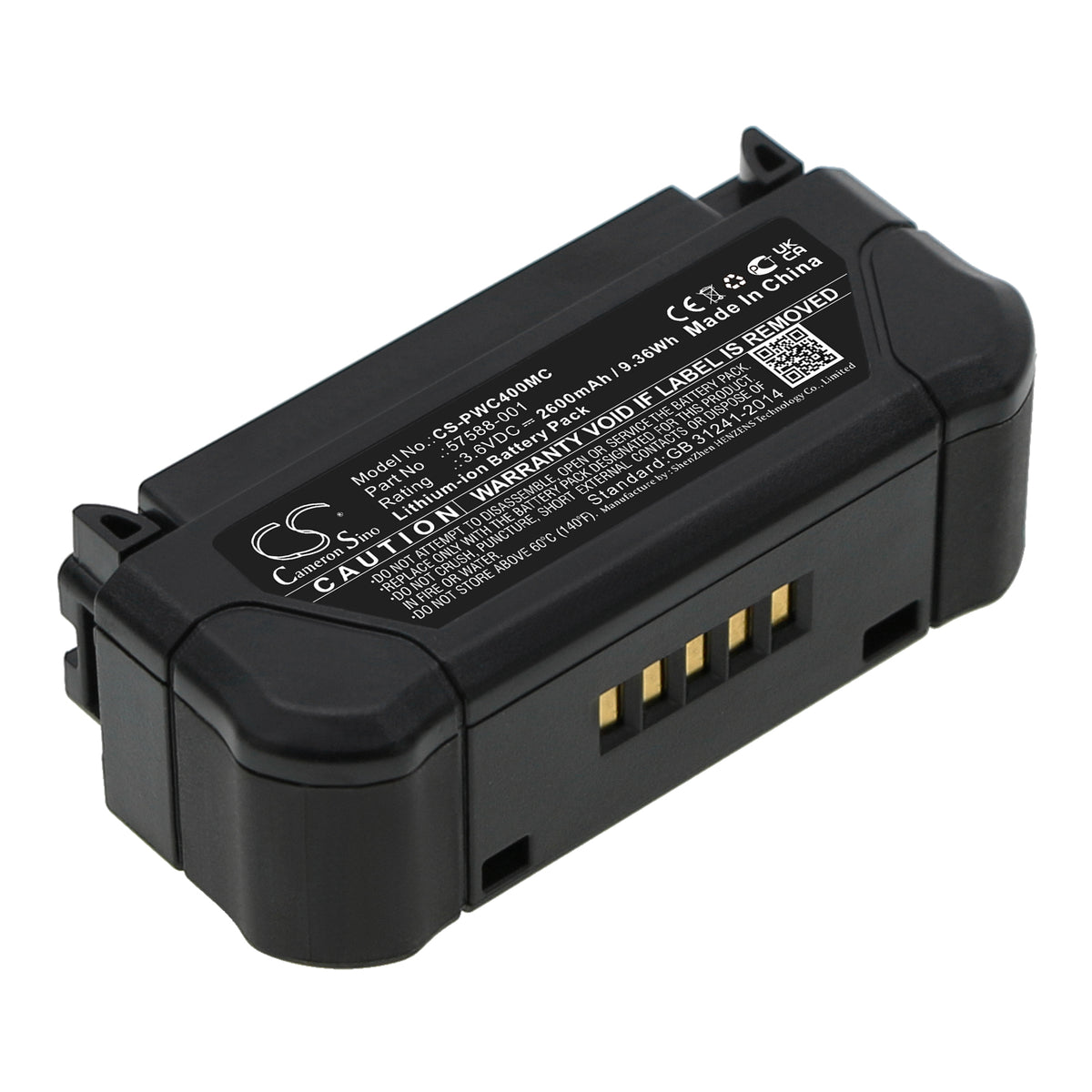Replacement Battery for Panasonic WV-BWC4000 – Body Camera – 2600mAh / 3.6V