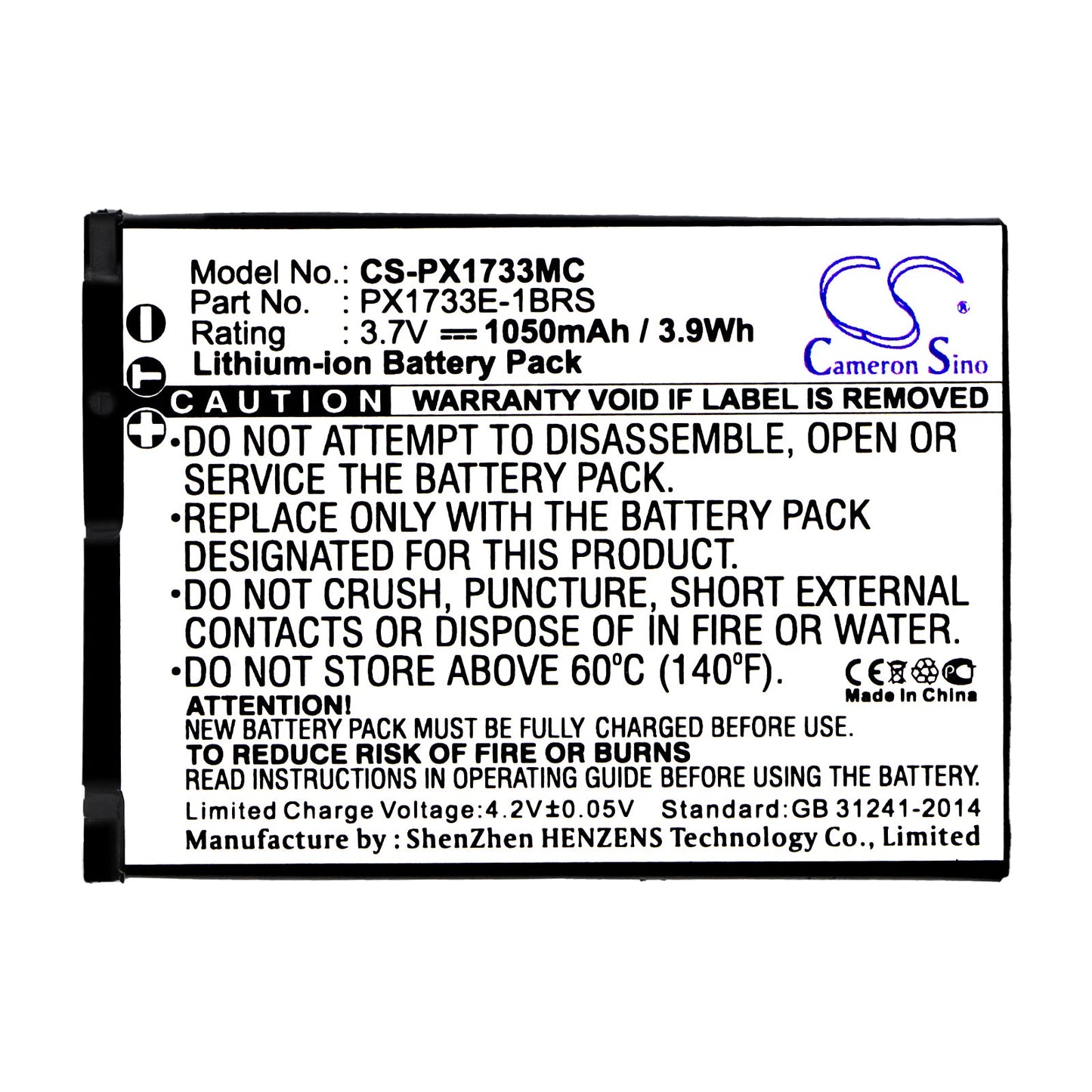 Replacement Battery for Toshiba  Camileo S30 – Camera – 1050mAh x 3.9Wh / 3.7V