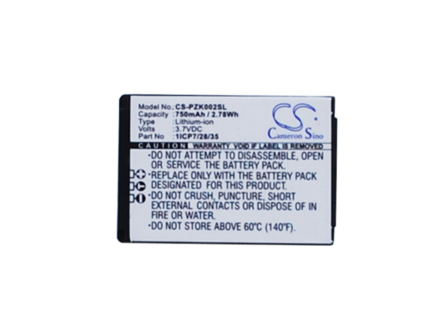 Replacement Battery for Parrot  Zik 2.0 – Wireless Headset – 750mAh / 2.78Wh / 3.7V