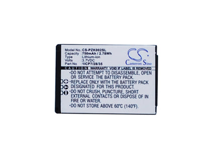 Replacement Battery for Parrot  Zik 2.0 – Wireless Headset – 750mAh / 2.78Wh / 3.7V