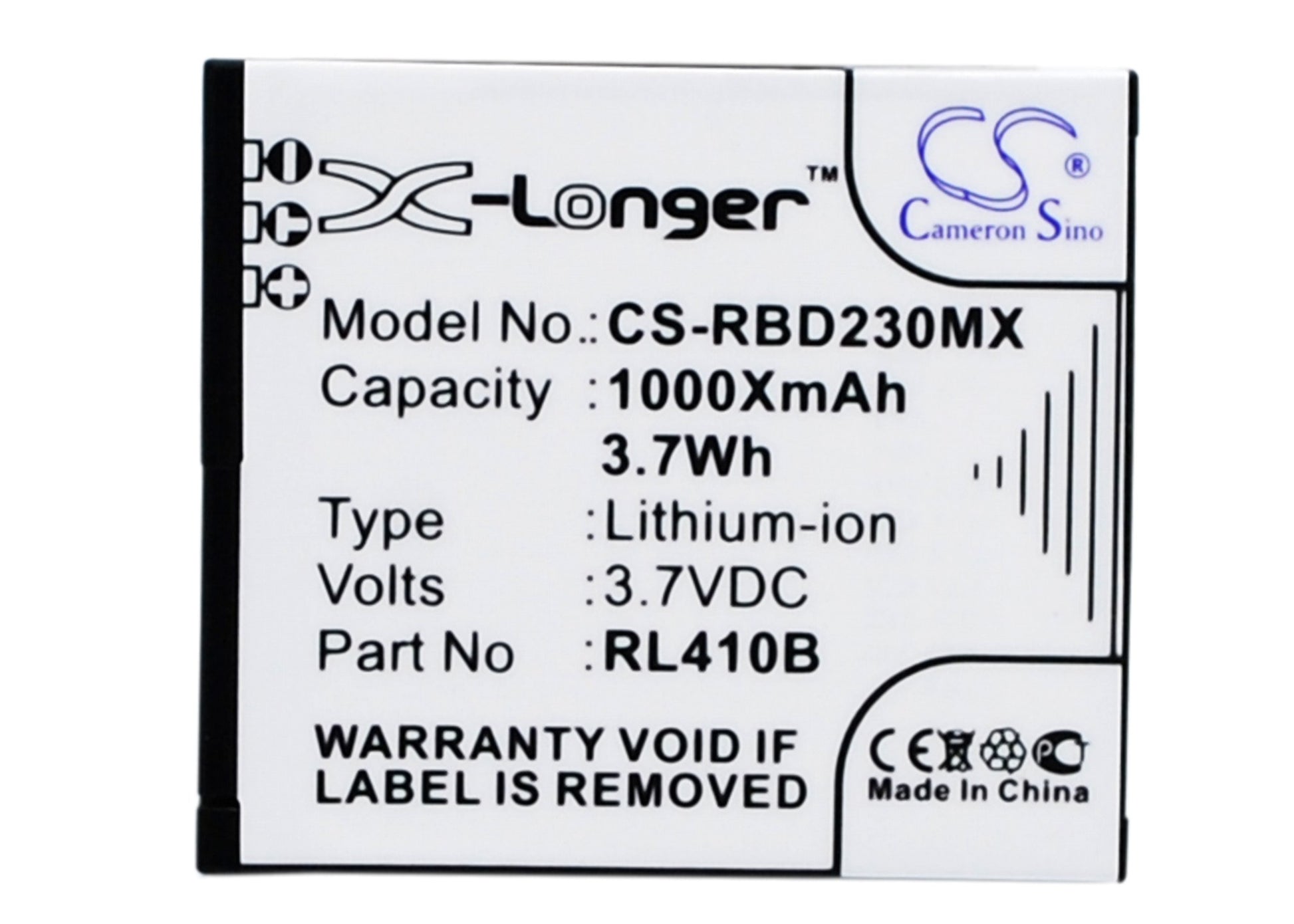 Replacement Battery for Rollei Actioncam 230 – Camera – 1000mAh / 3.7V - image 1