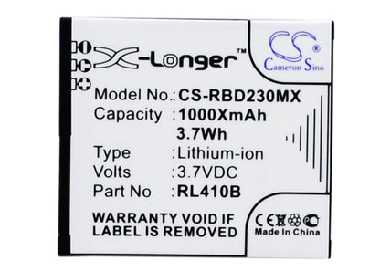Replacement Battery for Rollei Actioncam 230 – Camera – 1000mAh / 3.7V - image 1