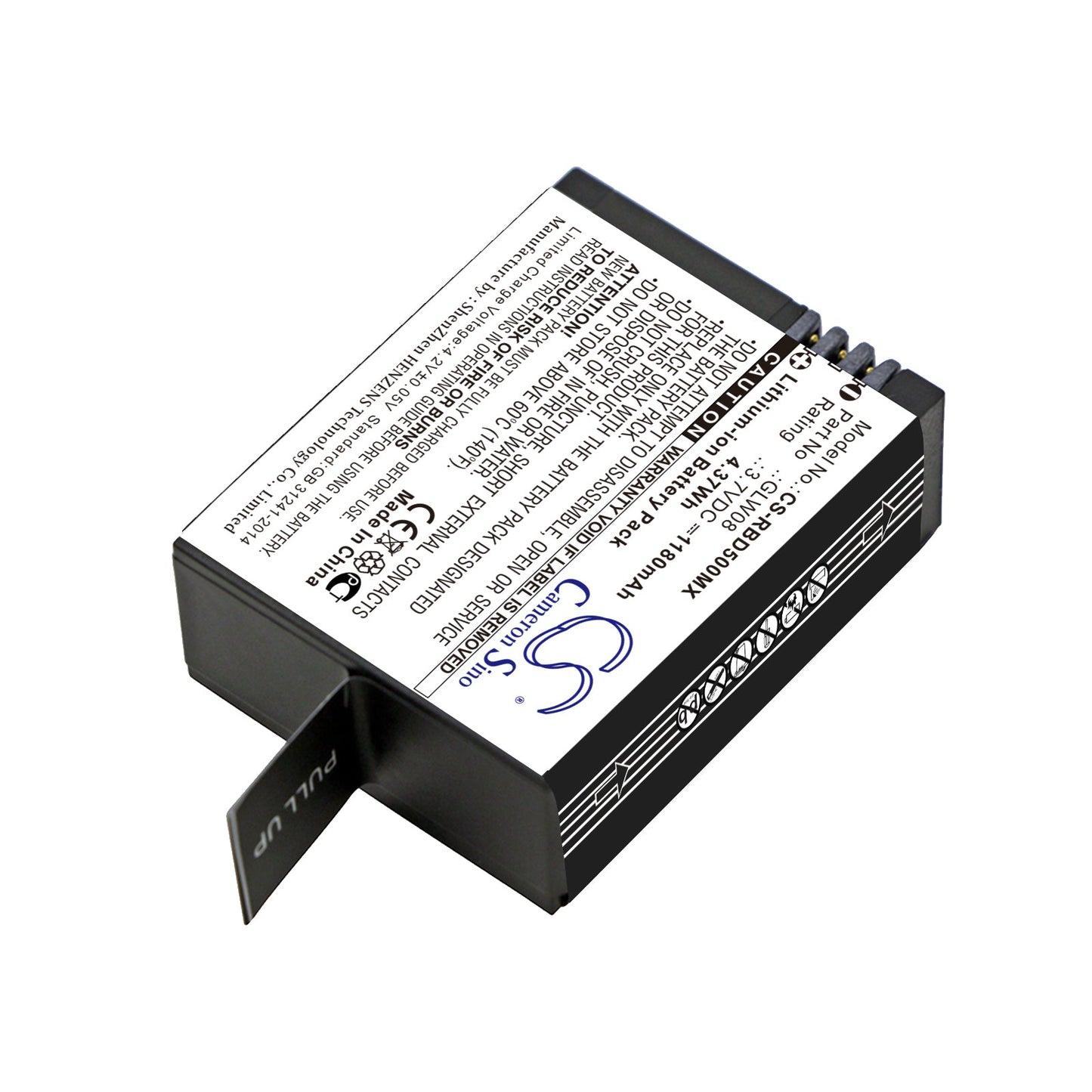 Replacement Battery for Rollei  Actioncam 500 – Camera – 1180mAh / 4.37Wh / 3.7V
