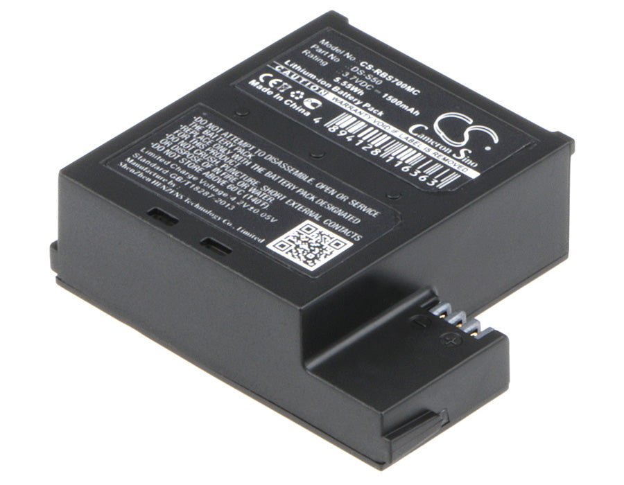 Replacement Battery for Veho  MUVI K1 – Camera – 1500mAh / 5.55Wh / 3.7V