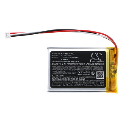 Replacement Battery for Razer  Barracuda X – Wireless Headset – 1200mAh / 4.44Wh / 3.7V