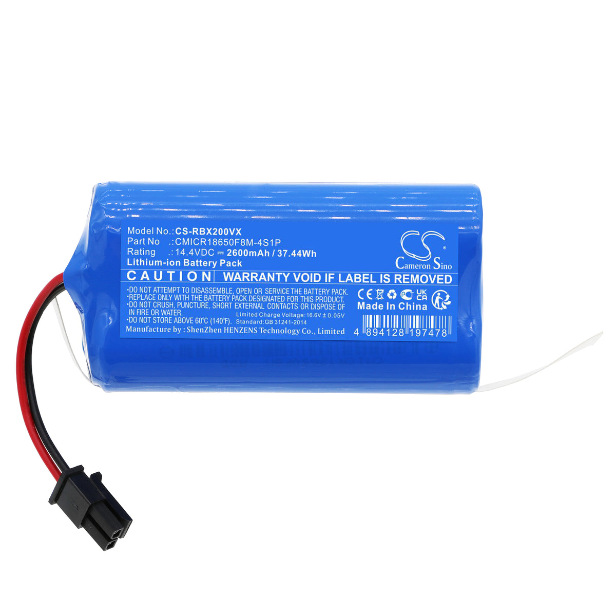 Replacement Battery for Zaco | RoboJet A10 Pro – Vacuum – 2600mAh / 14.4V