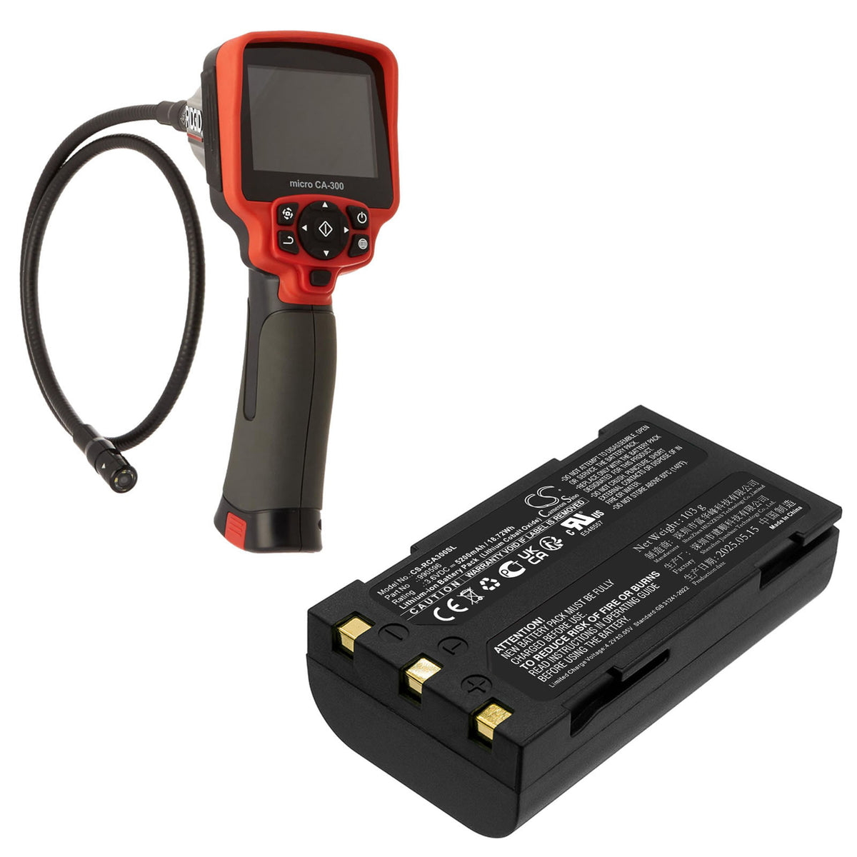 Replacement Battery for Trotech | Ridgid SeeSnake micro CA-300 – Thermal Camera – 5200mAh / 3.6V