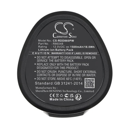 Replacement Battery for Ridgid  AC82049 – Power Tools – 1500mAh / 18.00Wh / 12.0V