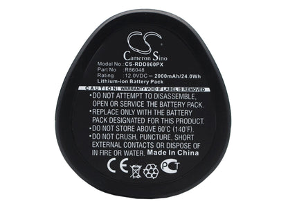 Replacement Battery for Ridgid  AC82049 – Power Tools – 2000mAh / 24.00Wh / 12.0V