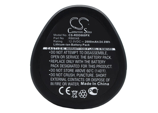 Replacement Battery for Ridgid  AC82049 – Power Tools – 2000mAh / 24.00Wh / 12.0V