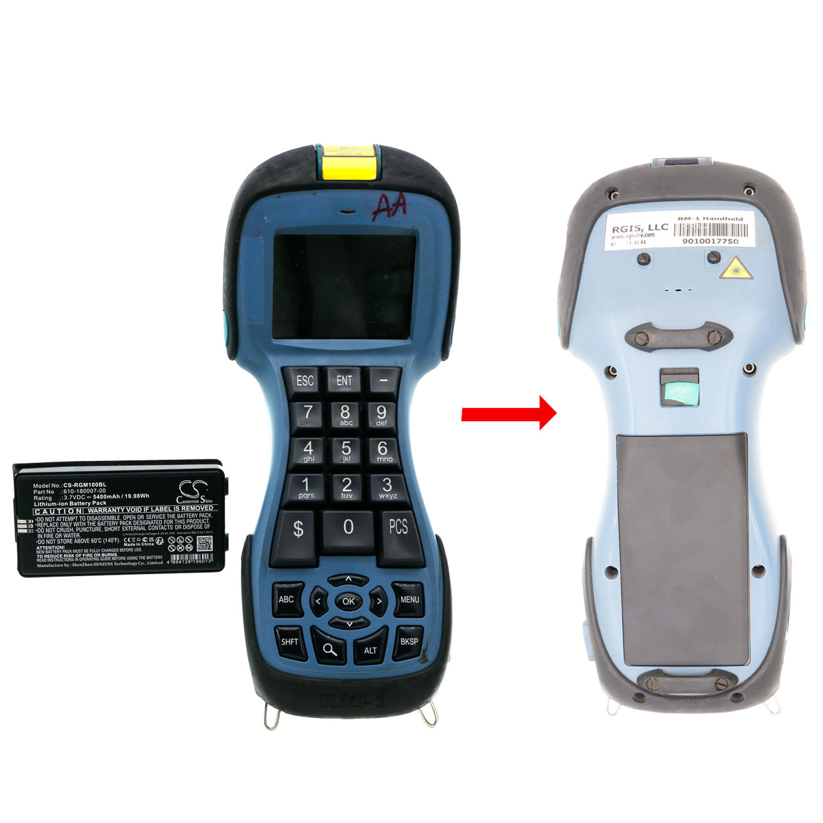 Replacement Battery for RGIS RM-1 – Barcode Scanner – 5400mAh / 3.7V