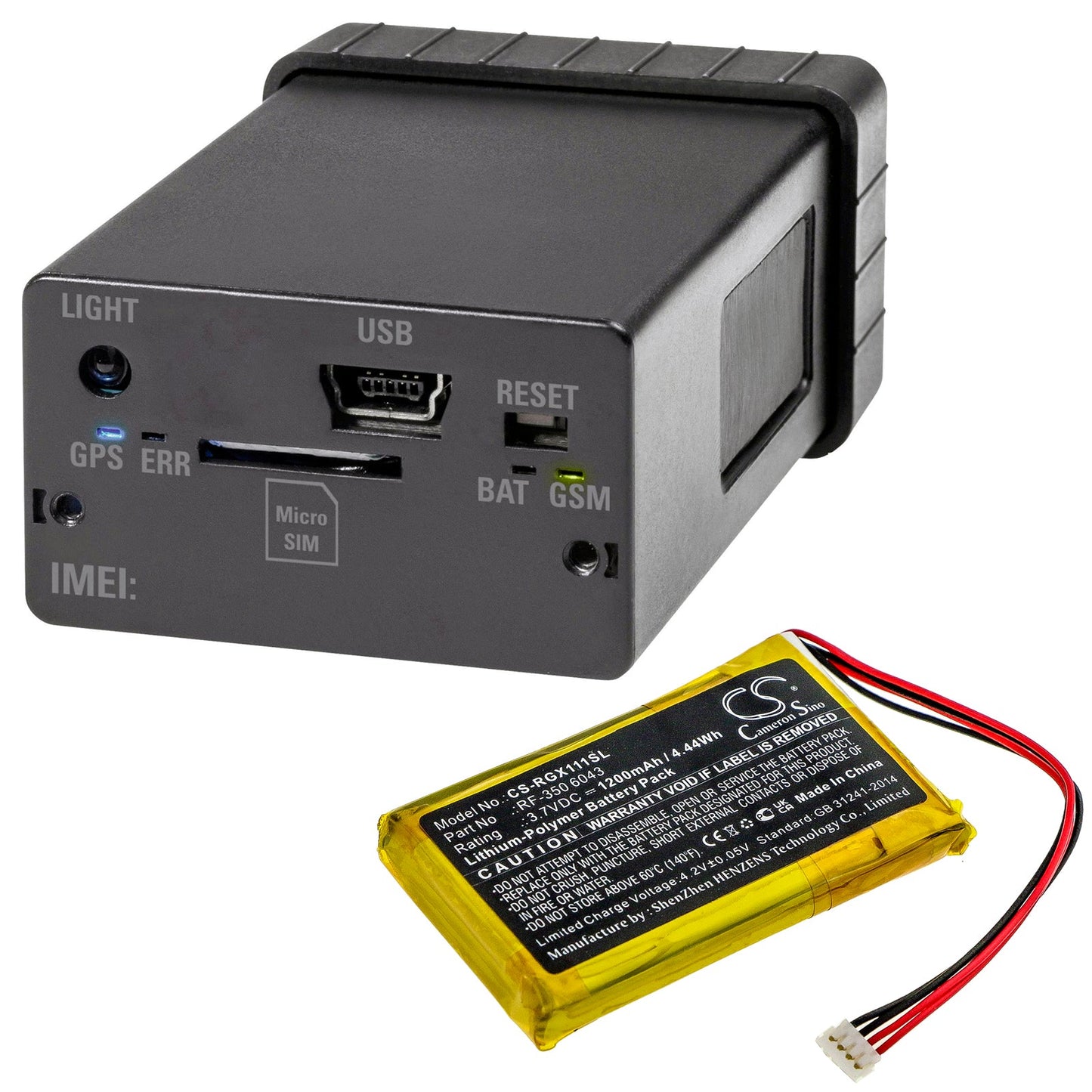 Replacement Battery for Renkforce  GX-111 – GPS, Navigator – 1200mAh / 4.44Wh / 3.7V