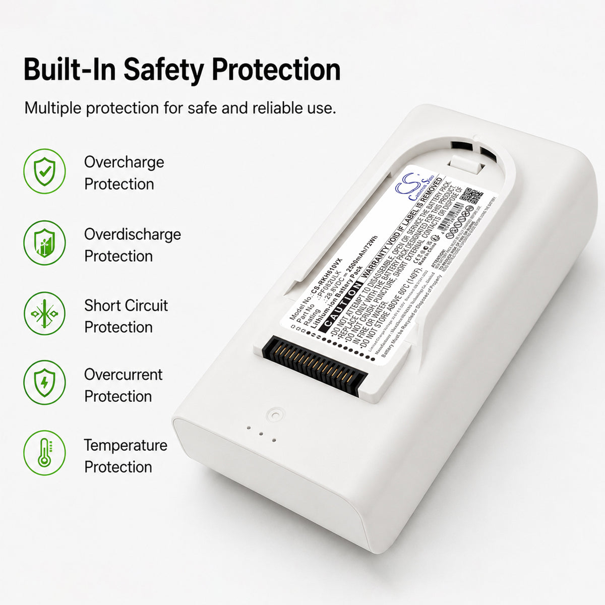 Replacement Battery for Roborock H60 Hub Pro – Vacuum – 2500mAh / 28.8V
