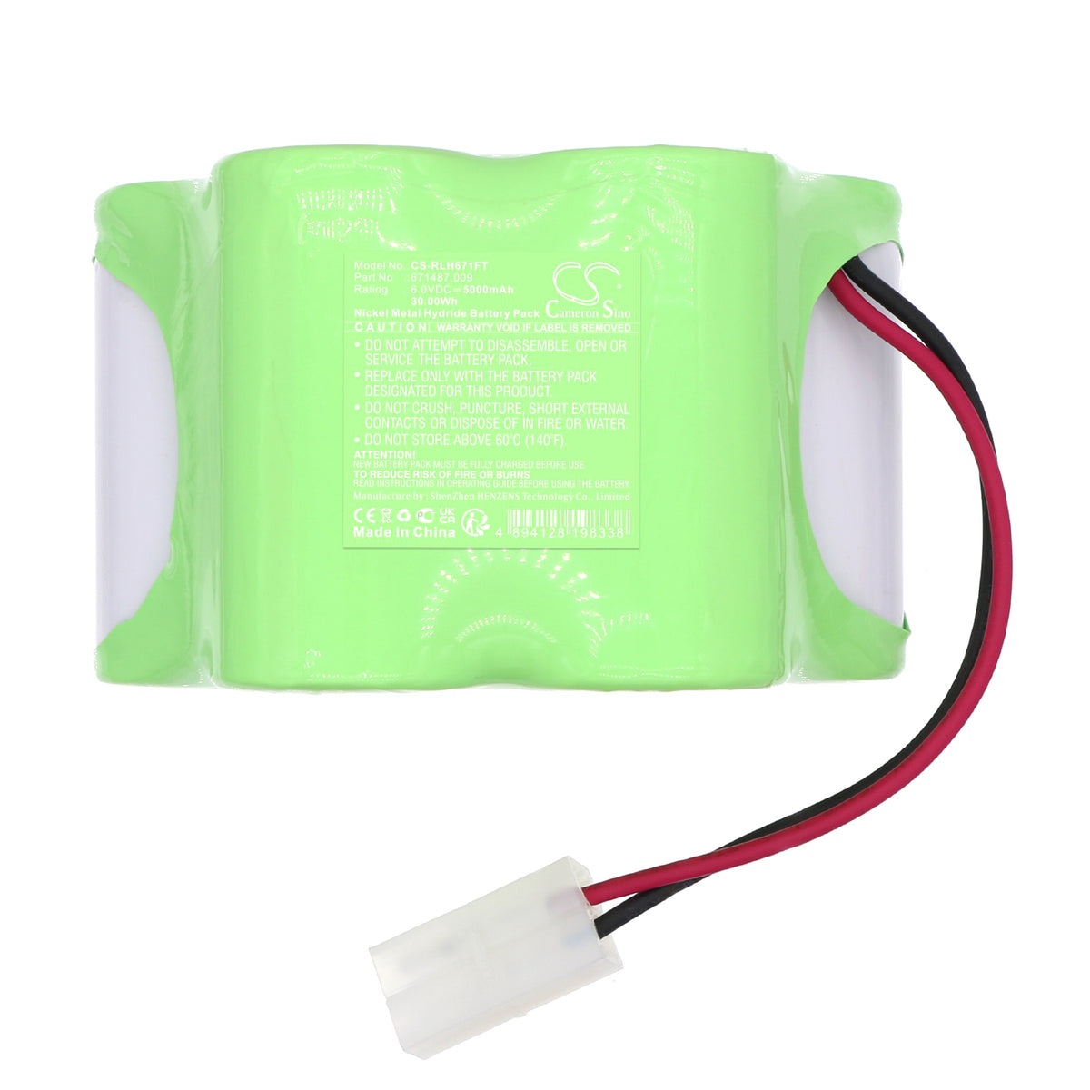 Replacement Battery for RZB Leuchten EHSS – Flashlight – 5000mAh / 6V