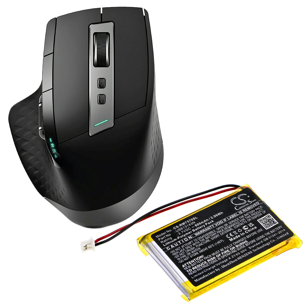 Replacement Battery for Rapoo MT750L – Keyboard,Mouse – 800mAh / 3.7V