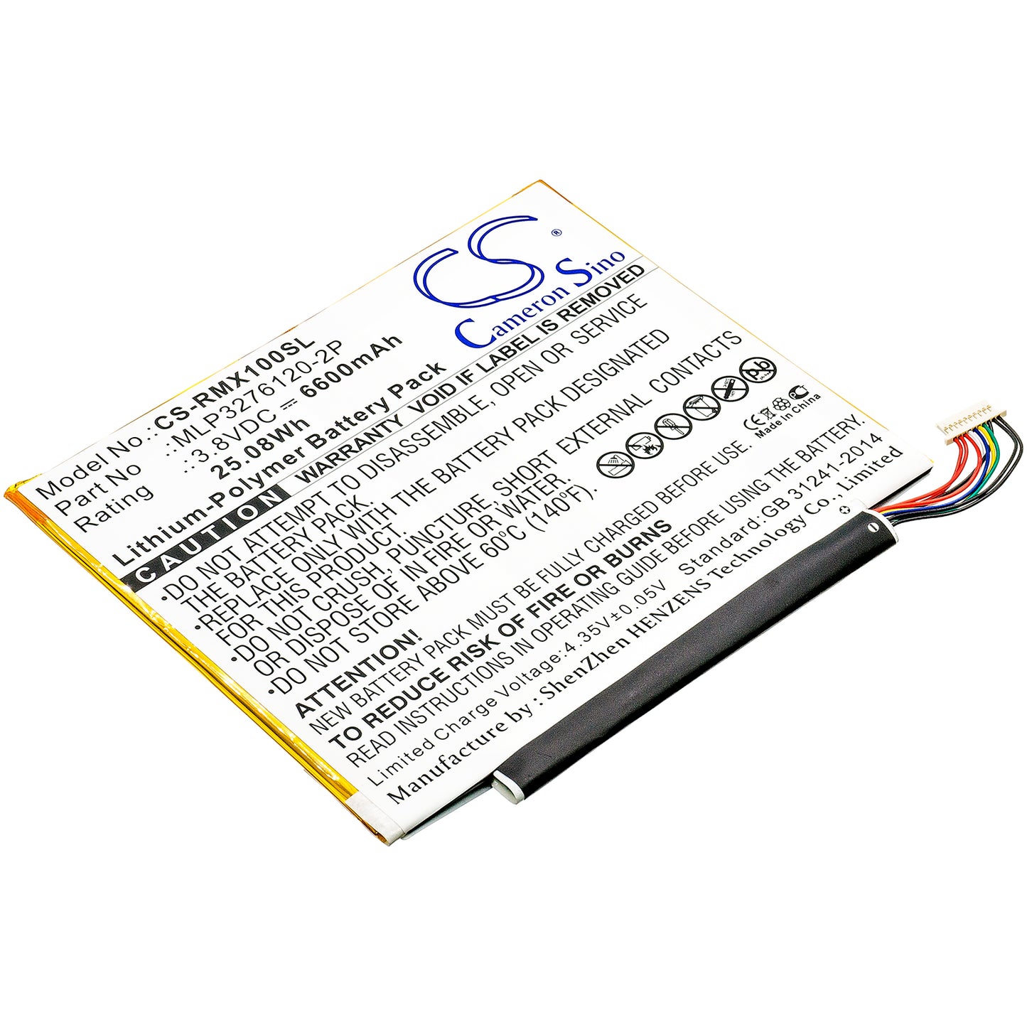 Replacement Battery for Verizon Ellipsis 10 – Tablet – 6600mAh / 3.8V - image 1