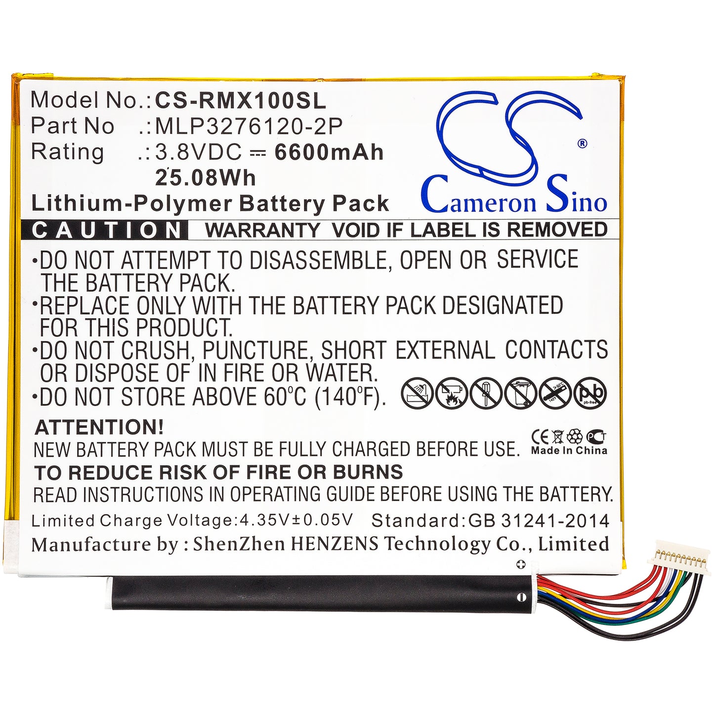 Replacement Battery for Verizon Ellipsis 10 – Tablet – 6600mAh / 3.8V - image 3