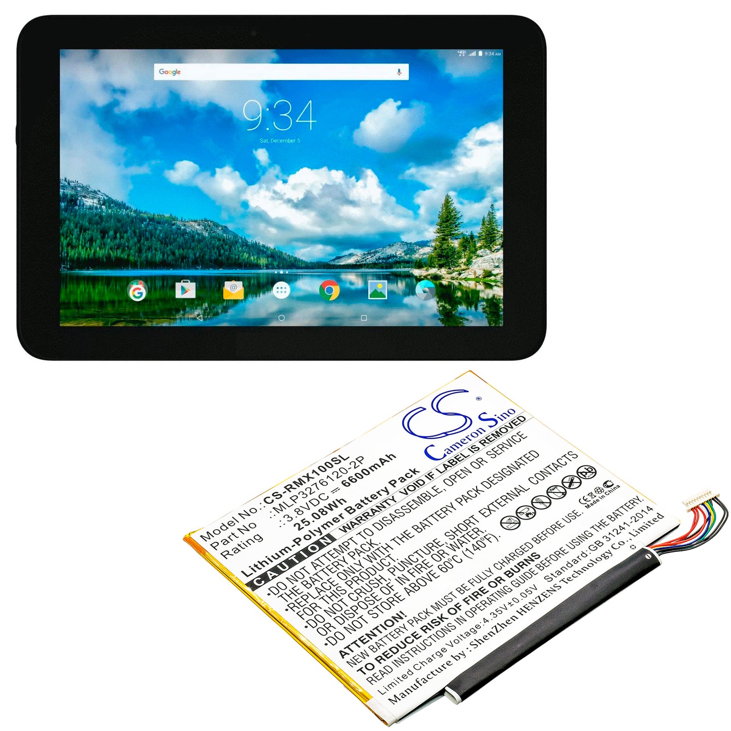 Replacement Battery for Verizon Ellipsis 10 – Tablet – 6600mAh / 3.8V - image 5
