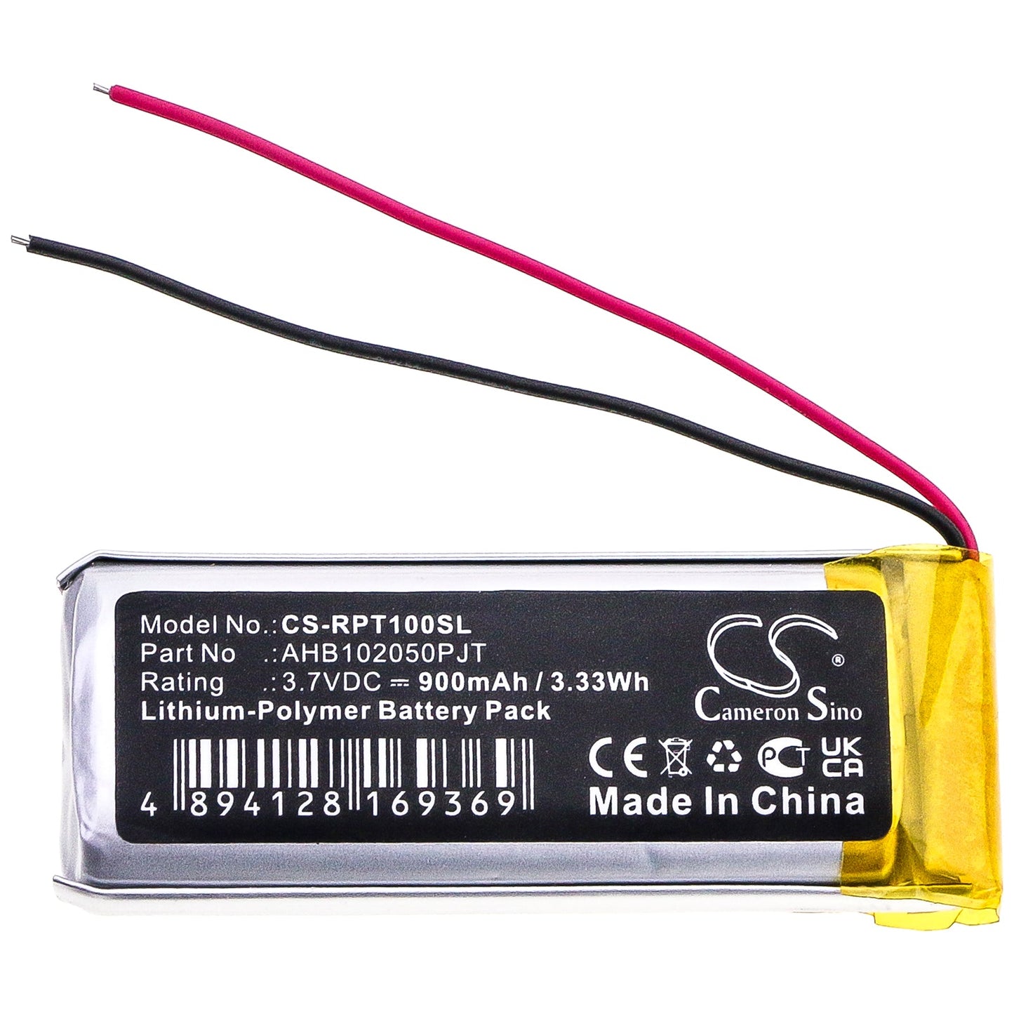 Replacement Battery for RAPOO  Ti100 – Wireless Headset – 900mAh / 3.33Wh / 3.7V