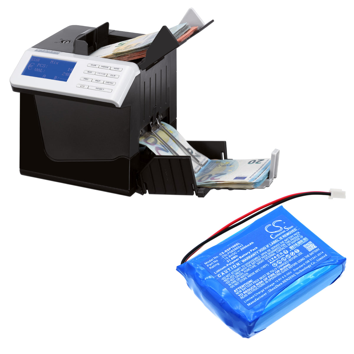 Replacement Battery for Ratiotec Rapidcount Compact – Cash Register – 2000mAh / 10.8V