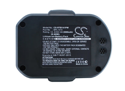Replacement Battery for Ryobi  CDD144V22 – Power Tools – 2000mAh / 28.80Wh / 14.4V