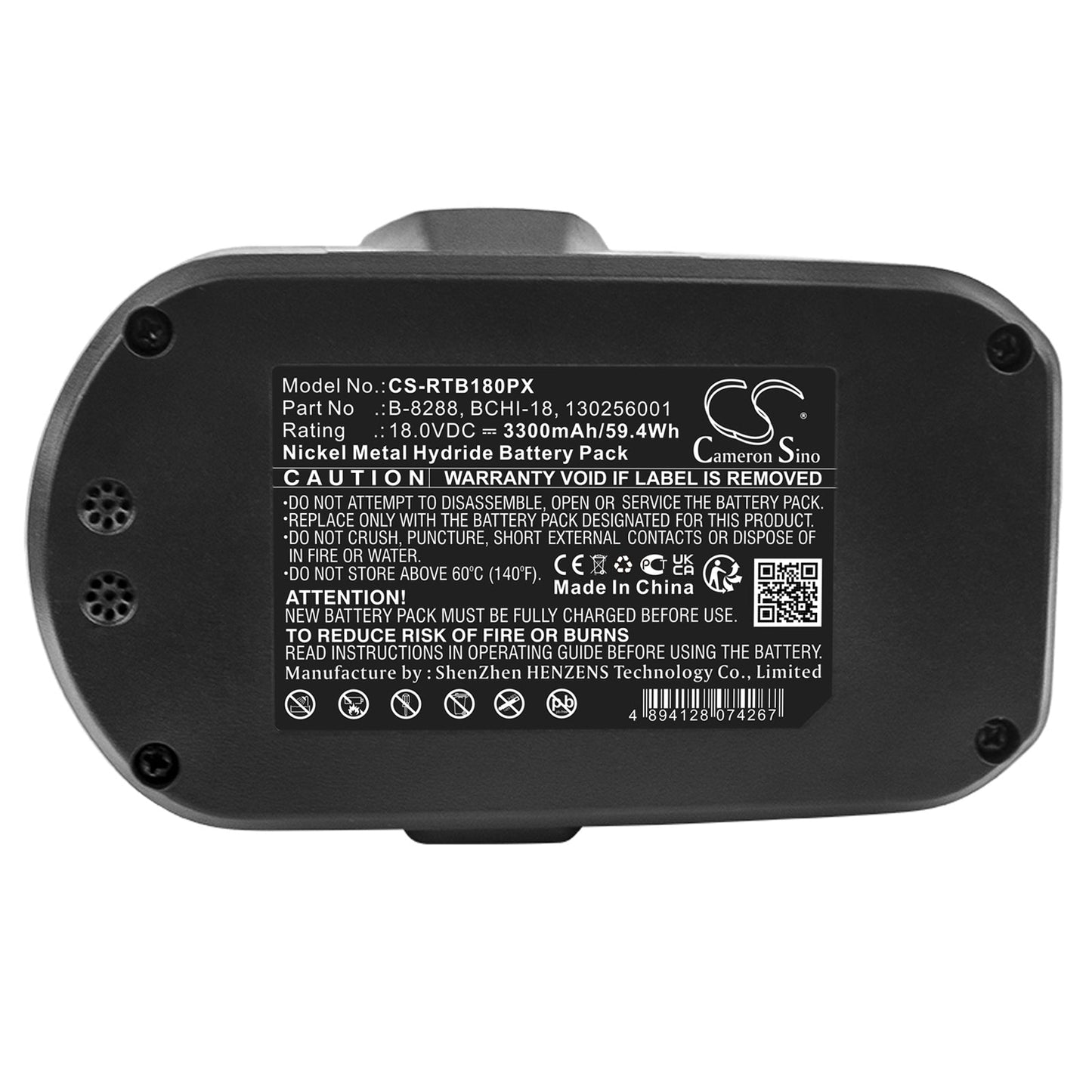 Replacement Battery for Ryobi  CDL1802P4 – Power Tools – 3300mAh/59.4Wh / 18.0V