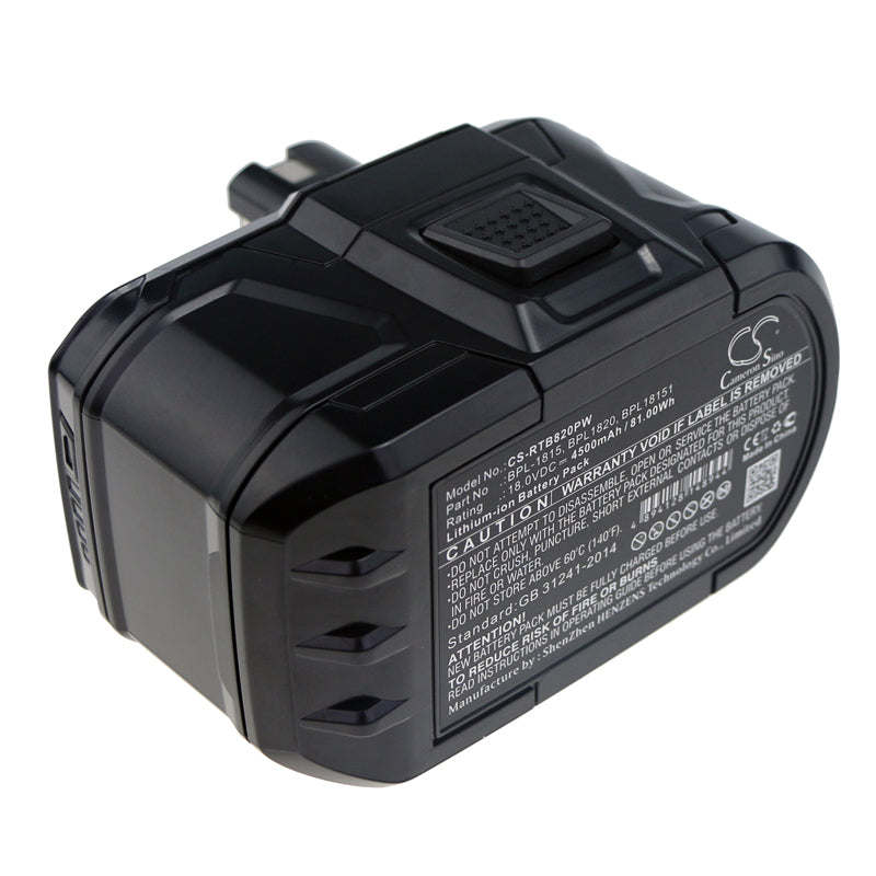 Replacement Battery for Ryobi  BID-1801M – Power Tools – 4500mAh / 81.00Wh / 18.0V